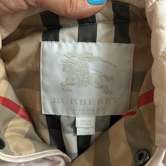 Authentic Burberry Toddler Girls Collin Quilted Pink Jacket Girls Sz 18M - Picture 4 of 12